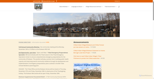Security scan screenshot of https://chilkat-nsn.gov/