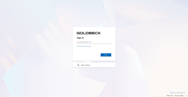 Security scan screenshot of https://goldbeck.sharepoint.com
