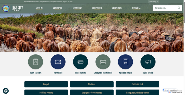 Security scan screenshot of https://www.baycitytx.gov/