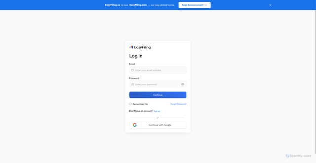 Security scan screenshot of http://landing-page.easyfiling.us/