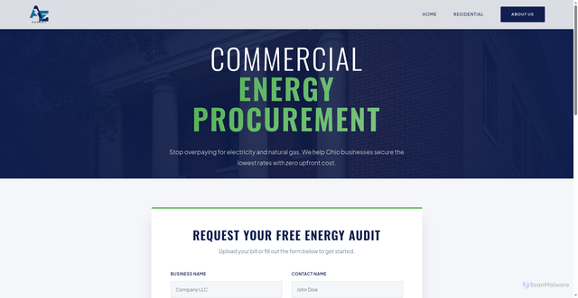 Security scan screenshot of https://a-eenergy.pages.dev/commercial