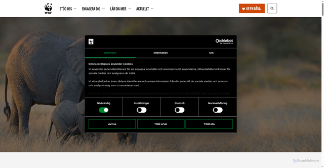 Security scan screenshot of https://wwf.se