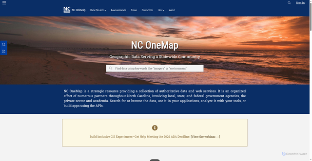 Security scan screenshot of https://www.nconemap.gov:443/