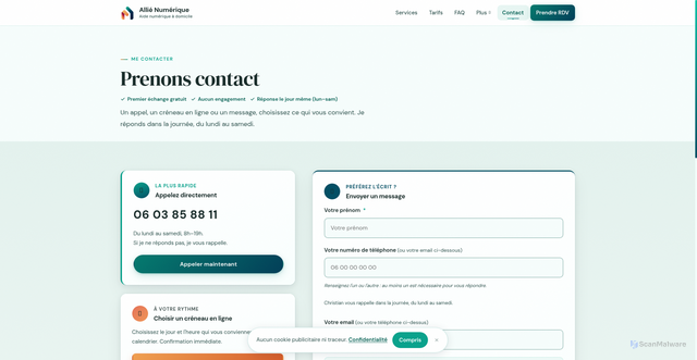 Security scan screenshot of https://anv24.pages.dev/contact