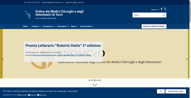 Security scan screenshot of https://www.ordinemediciterni.it/