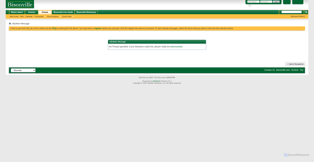 Security scan screenshot of https://www.bisonville.com/forum/showthread.php?44113-Watching-the-NC-State-at-Wake-Forest-game=
