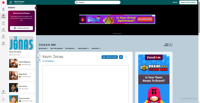 Security scan screenshot of https://jonas.fandom.com/wiki/Kevin_Jonas