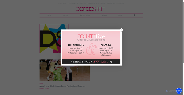 Security scan screenshot of https://dancespirit.com/author/kamripeterson/