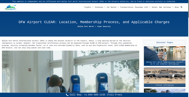 Security scan screenshot of https://dallasfortworthairport-dfw.com/clear-security/