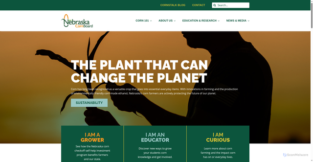 Security scan screenshot of https://nebraskacorn.gov/