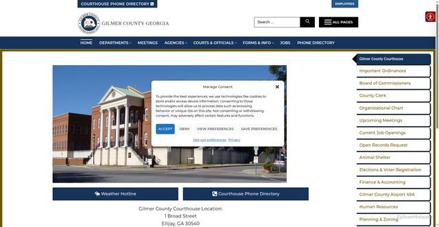 Security scan screenshot of https://gilmercounty-ga.gov/