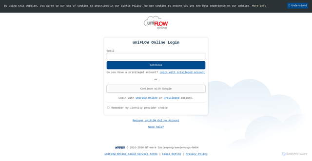 Security scan screenshot of https://brearley.us.uniflowonline.com