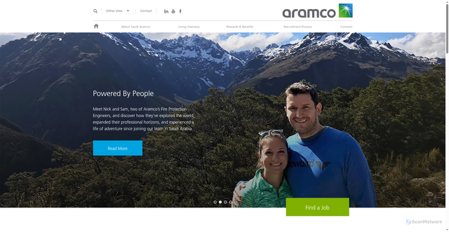 Security scan screenshot of https://www.aramco.jobs/