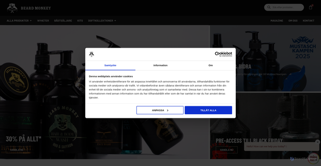 Security scan screenshot of https://beardmonkey.se/