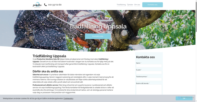 Security scan screenshot of https://tradfallning-uppsala.se