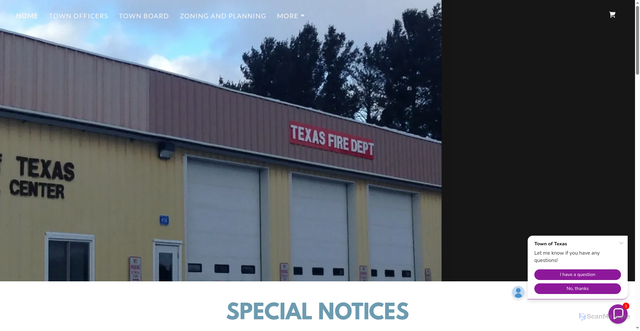 Security scan screenshot of https://townoftexas.com/