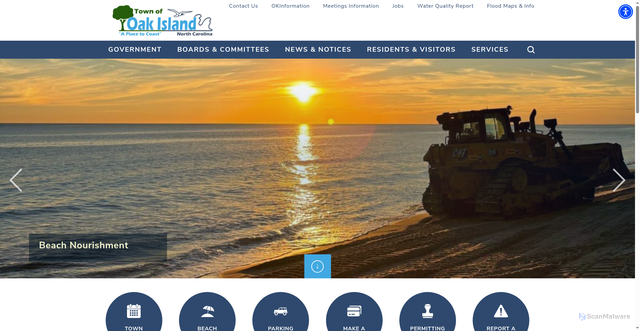 Security scan screenshot of https://www.oakislandnc.gov/