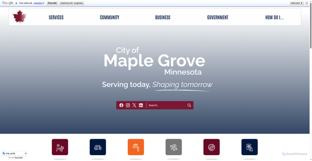 Security scan screenshot of https://maplegrovemn.gov/