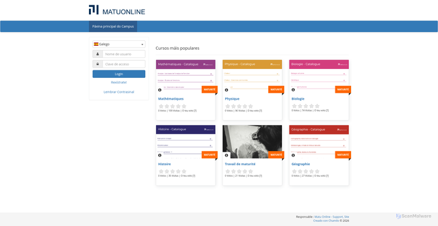 Security scan screenshot of http://lms.allemandonline.ch/index.php?language=galician