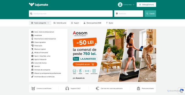 Security scan screenshot of https://lajumate.ro