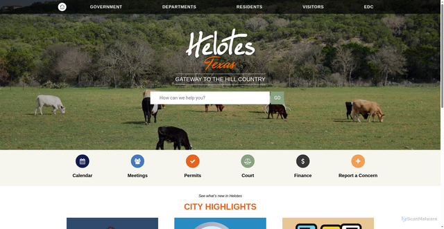 Security scan screenshot of https://helotes-tx.gov/