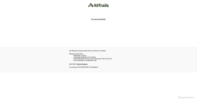 Security scan screenshot of https://www.alltrails.com/us/washington/snoqualmie-pass