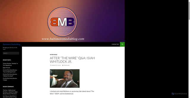 Security scan screenshot of https://baltimoremediablog.com/2015/03/after-the-wire-qa-isiah-whitlock-jr/