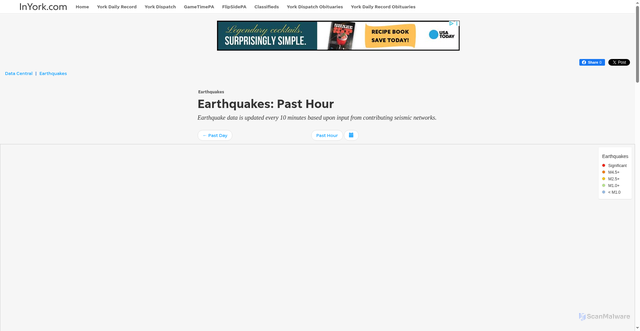 Security scan screenshot of https://data.ydr.com/earthquake/