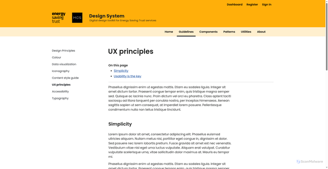 Security scan screenshot of https://design-system-kvm-xlr.pages.dev/guidelines/ux-principles