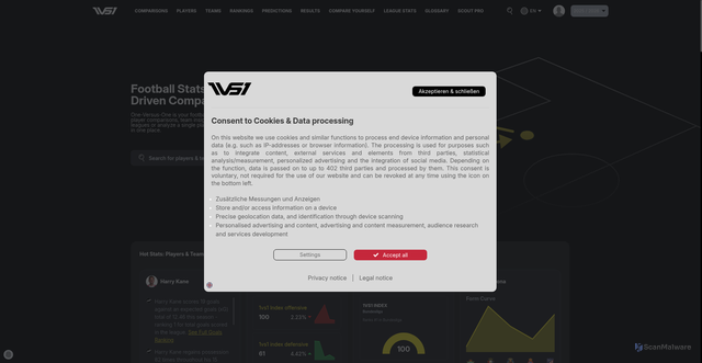 Security scan screenshot of https://one-versus-one.com
