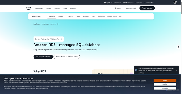 Security scan screenshot of https://rds.ap-northeast-3.amazonaws.com