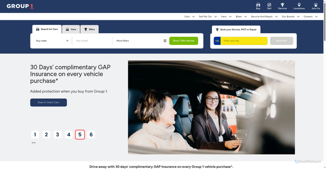Security scan screenshot of https://www.group1auto.co.uk
