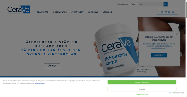 Security scan screenshot of https://www.cerave.se/