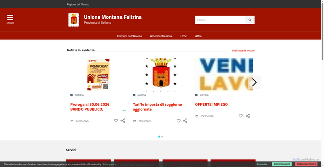 Security scan screenshot of https://www.feltrino.bl.it