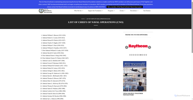 Security scan screenshot of https://navyhistory.org/list-of-chiefs-of-naval-operations-cno/