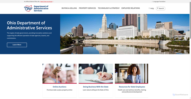 Security scan screenshot of https://das.ohio.gov
