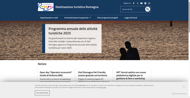 Security scan screenshot of https://destinazioneromagna.emr.it/