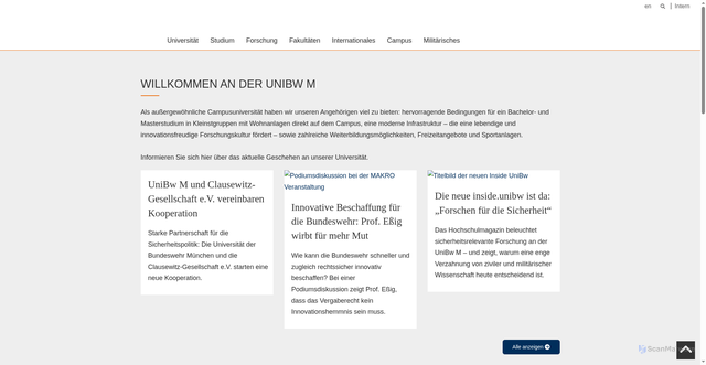 Security scan screenshot of https://www.unibw.de/home