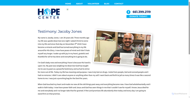 Security scan screenshot of https://hopecenters.net/testimony-jacoby-jones/