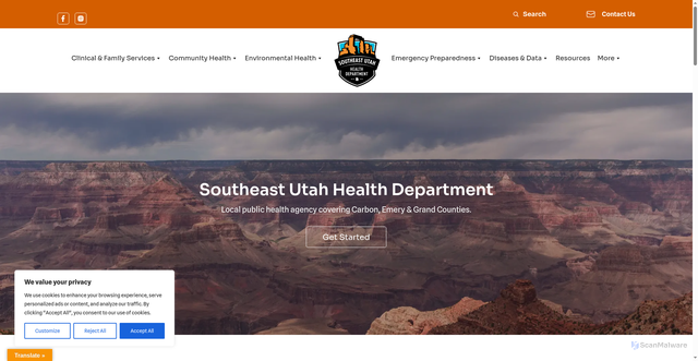 Security scan screenshot of https://seuhealth.gov/
