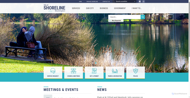 Security scan screenshot of https://www.shorelinewa.gov/