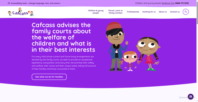 Security scan screenshot of https://www.cafcass.gov.uk/