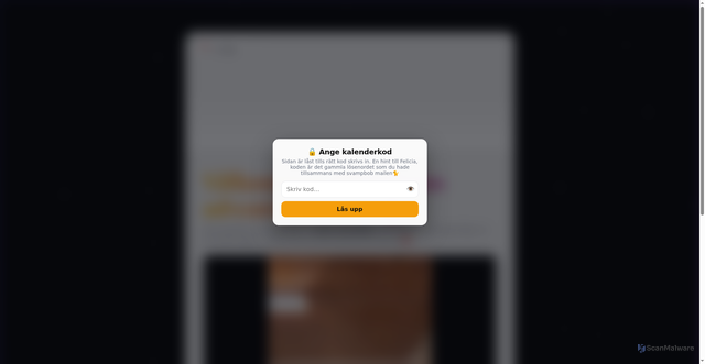 Security scan screenshot of https://feliciasjulkalender.se