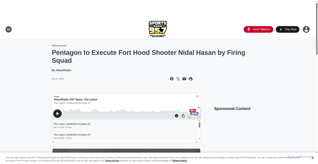 Security scan screenshot of https://sportsradio957.iheart.com/content/2026-10-06-pentagon-to-execute-fort-hood-shooter-nidal-hasan-by-firing-squad/
