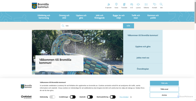 Security scan screenshot of https://www.bromolla.se/