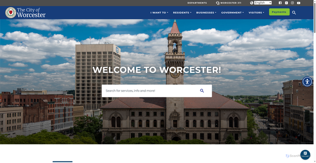 Security scan screenshot of https://www.worcesterma.gov/