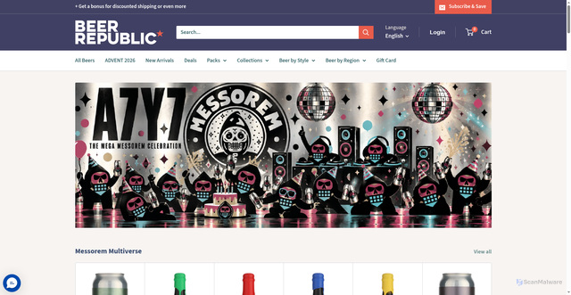 Security scan screenshot of https://beerrepublic.se