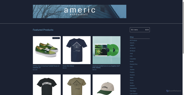 Security scan screenshot of https://shop.americanfootballmusic.com/