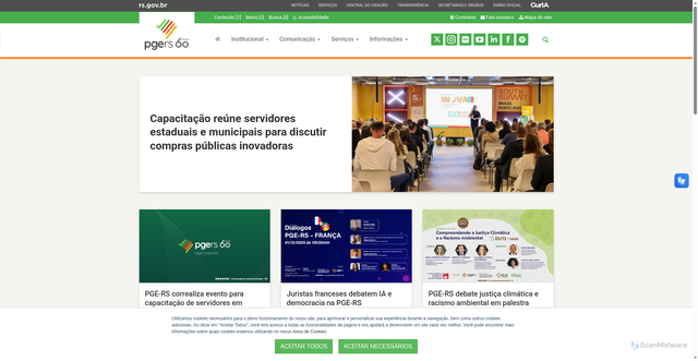 Security scan screenshot of https://www.pge.rs.gov.br/