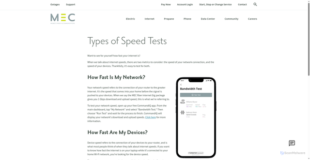 Security scan screenshot of https://www.teammidwest.com/types-of-speed-tests